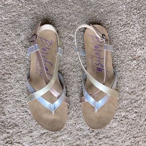 Gold, Silver, Bronze Strappy Sandal